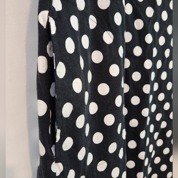 Women's Lands' End Black With White Polka-Dots Cover Up, Size L - Picture 5 of 11